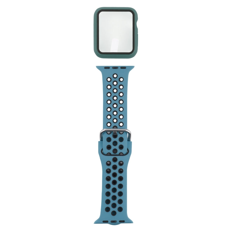 Bracelet de remplacement en silicone + étui de protection avec ensemble de protection d'écran pour Apple Watch Series, 3 & 2 & 1 38mm, For Apple Watch Series 6 / 5 / 4 / Watch SE 40mm