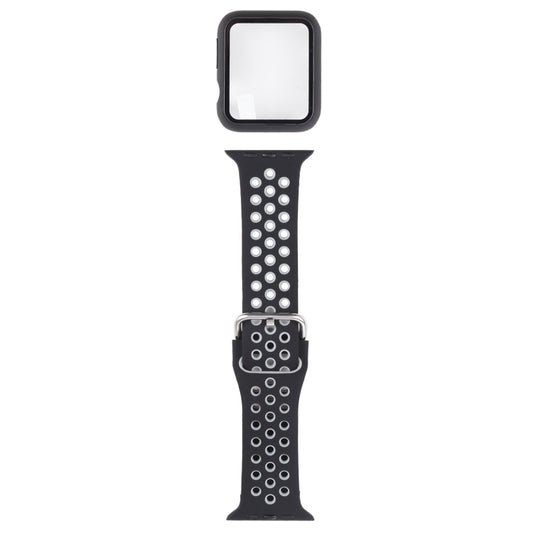 Bracelet de remplacement en silicone + étui de protection avec ensemble de protection d'écran pour Apple Watch Series, 3 & 2 & 1 42mm, For Apple Watch Series 6 / 5 / 4 / Watch SE 44mm