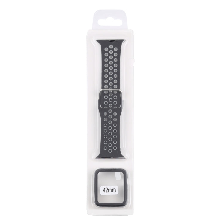 Bracelet de remplacement en silicone + étui de protection avec ensemble de protection d'écran pour Apple Watch Series, 3 & 2 & 1 42mm, For Apple Watch Series 6 / 5 / 4 / Watch SE 44mm