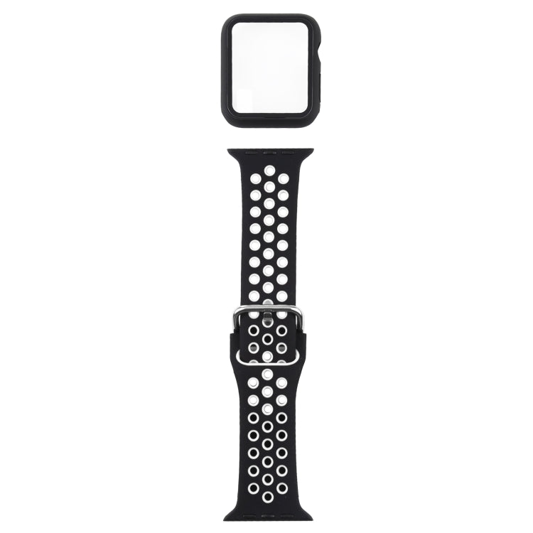 Bracelet de remplacement en silicone + étui de protection avec ensemble de protection d'écran pour Apple Watch Series, 3 & 2 & 1 42mm, For Apple Watch Series 6 / 5 / 4 / Watch SE 44mm
