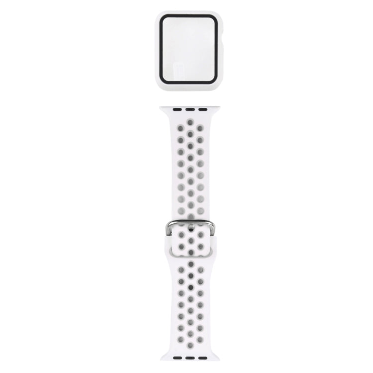 Bracelet de remplacement en silicone + étui de protection avec ensemble de protection d'écran pour Apple Watch Series, 3 & 2 & 1 42mm, For Apple Watch Series 6 / 5 / 4 / Watch SE 44mm