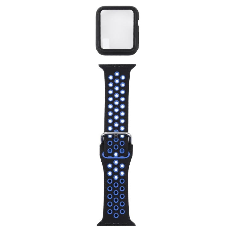 Bracelet de remplacement en silicone + étui de protection avec ensemble de protection d'écran pour Apple Watch Series, 3 & 2 & 1 42mm, For Apple Watch Series 6 / 5 / 4 / Watch SE 44mm