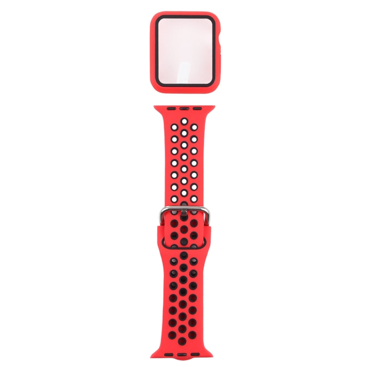 Bracelet de remplacement en silicone + étui de protection avec ensemble de protection d'écran pour Apple Watch Series, 3 & 2 & 1 42mm, For Apple Watch Series 6 / 5 / 4 / Watch SE 44mm