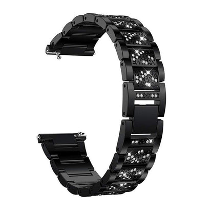 Bracelet de montre de remplacement universel en acier diamanté à trois perles de 22 mm, 22mm