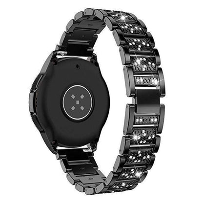 Bracelet de montre de remplacement universel en acier diamanté à trois perles de 22 mm, 22mm