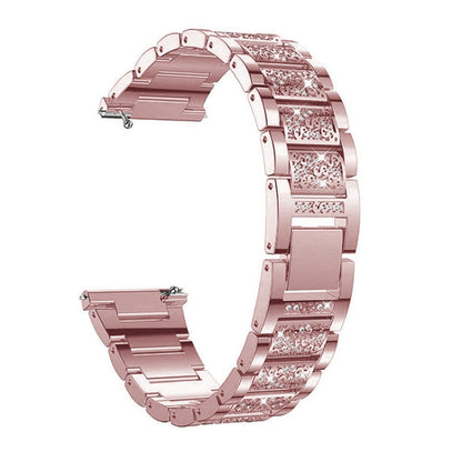 Bracelet de montre de remplacement universel en acier diamanté à trois perles de 22 mm, 22mm