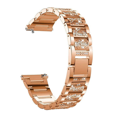 Bracelet de montre de remplacement universel en acier diamanté à trois perles de 22 mm, 22mm