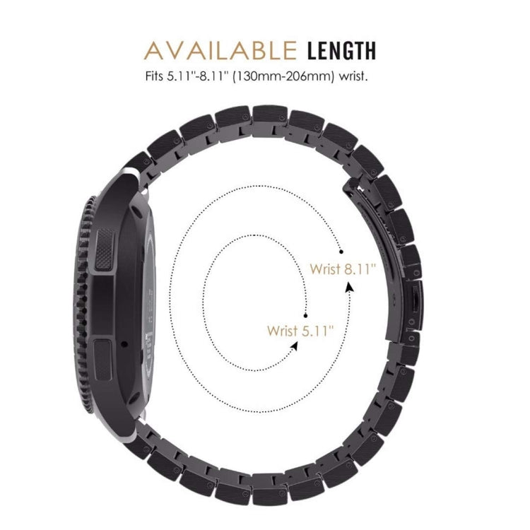 Pour Samsung Smart Watch Bracelet de remplacement en acier à une perle, 18mm, 20mm, 22mm