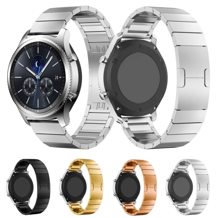 Pour Samsung Smart Watch Bracelet de montre en acier à une perle avec boucle d'origine, 18mm, 20mm, 22mm