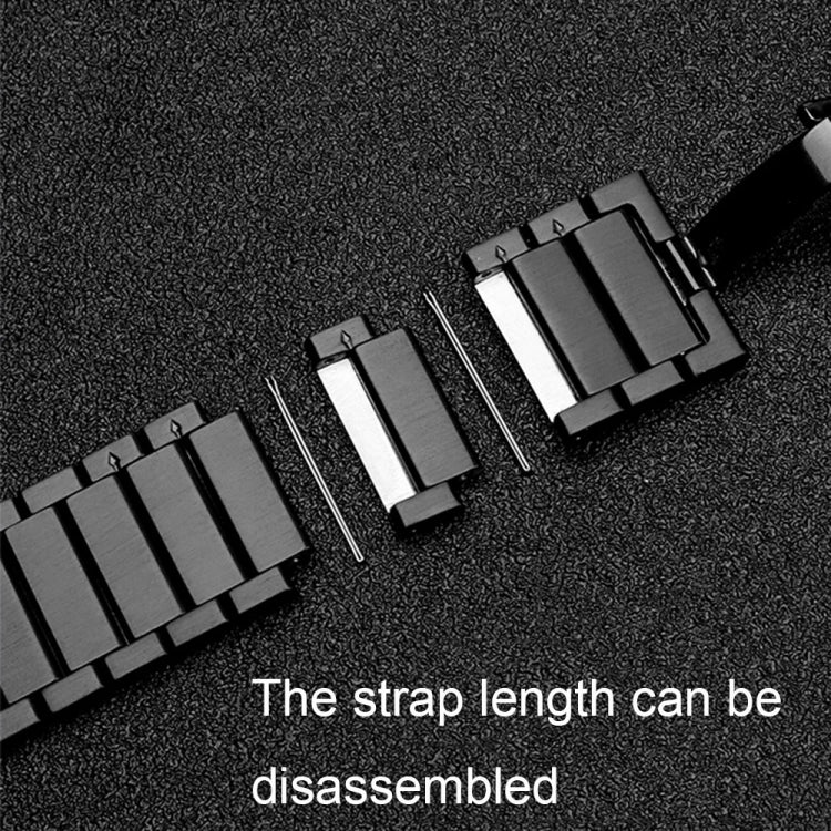 Pour Samsung Smart Watch Bracelet de montre à boucle papillon en acier à une perle, 18mm, 20mm, 22mm