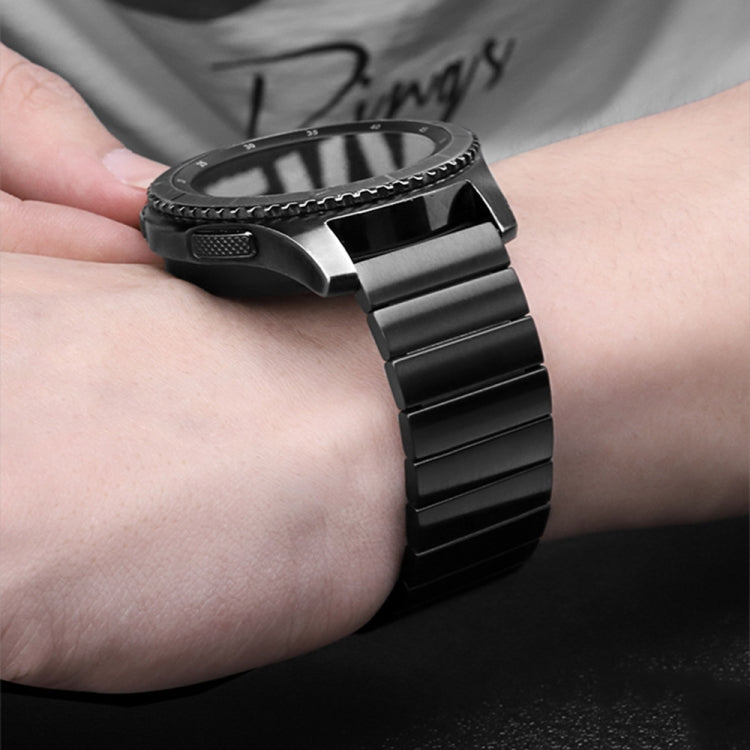 Pour Samsung Smart Watch Bracelet de montre à boucle papillon en acier à une perle, 18mm, 20mm, 22mm