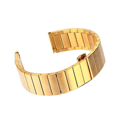 Pour Samsung Smart Watch Bracelet de montre à boucle papillon en acier à une perle, 18mm, 20mm, 22mm
