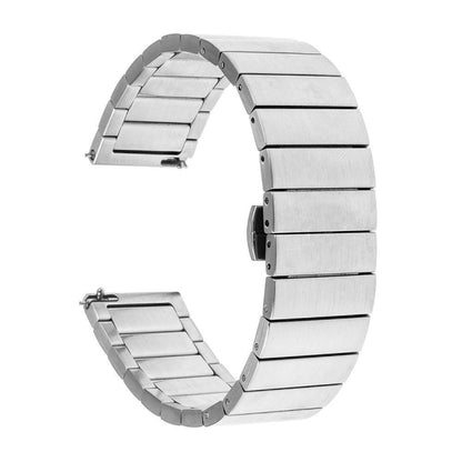 Pour Samsung Smart Watch Bracelet de montre à boucle papillon en acier à une perle, 18mm, 20mm, 22mm