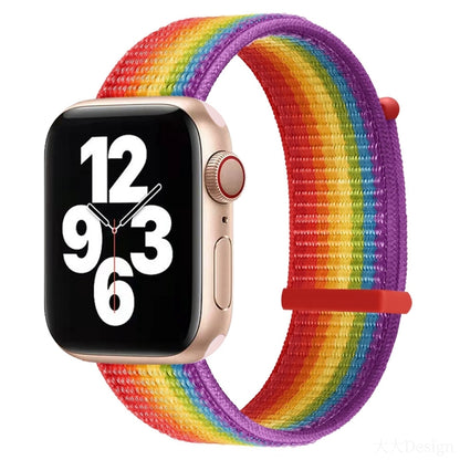 Bracelet de montre de remplacement à double section à fermeture auto-agrippante pour la série Apple Watch, 7 41mm / 6&SE&5&4 40mm / 3&2&1 38mm, 7 45mm / 6&SE&5&4 44mm / 3&2&1 42mm
