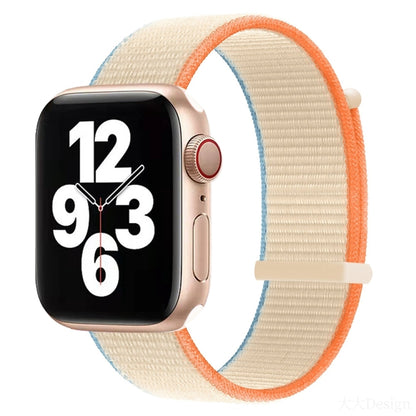 Bracelet de montre de remplacement à double section à fermeture auto-agrippante pour la série Apple Watch, 7 41mm / 6&SE&5&4 40mm / 3&2&1 38mm, 7 45mm / 6&SE&5&4 44mm / 3&2&1 42mm
