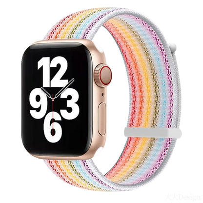 Bracelet de montre de remplacement à double section à fermeture auto-agrippante pour la série Apple Watch, 7 41mm / 6&SE&5&4 40mm / 3&2&1 38mm, 7 45mm / 6&SE&5&4 44mm / 3&2&1 42mm