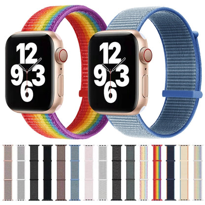 Bracelet de montre de remplacement à double section à fermeture auto-agrippante pour la série Apple Watch, 7 41mm / 6&SE&5&4 40mm / 3&2&1 38mm, 7 45mm / 6&SE&5&4 44mm / 3&2&1 42mm