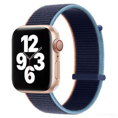 Bracelet de montre de remplacement à double section à fermeture auto-agrippante pour la série Apple Watch, 7 41mm / 6&SE&5&4 40mm / 3&2&1 38mm, 7 45mm / 6&SE&5&4 44mm / 3&2&1 42mm