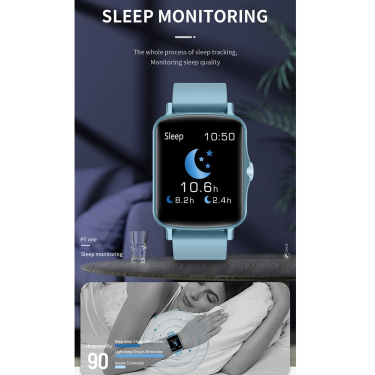 PTone 1,44 pouces HD Écran Tactile IP67 Montre Intelligente Étanche, Prise en Charge de la Surveillance du Sommeil / Surveillance de la Fréquence Cardiaque / Surveillance de la Pression Artérielle