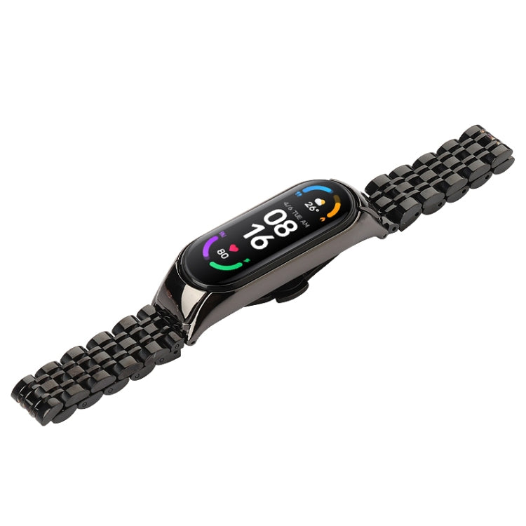 Bracelet de montre en acier inoxydable à sept perles, For Xiaomi Mi Band 6 / 5, For Xiaomi Mi Band 4 / 3