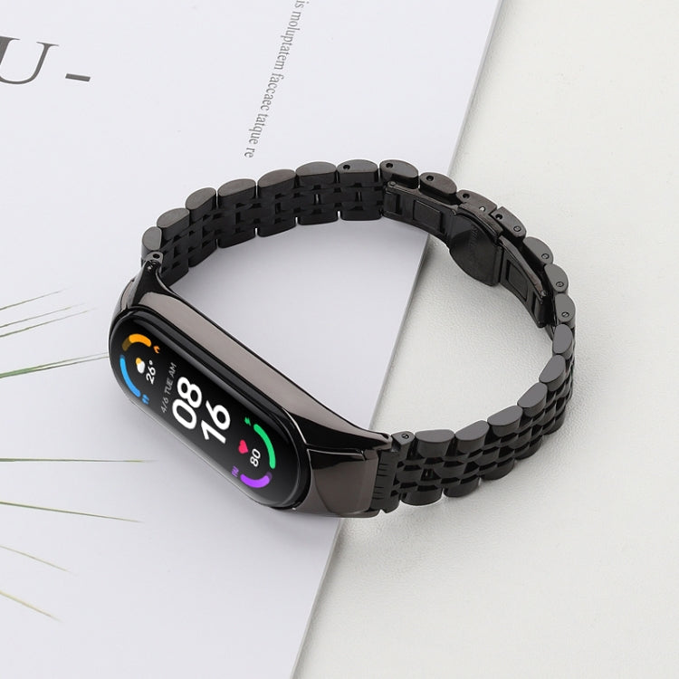 Bracelet de montre en acier inoxydable à sept perles, For Xiaomi Mi Band 6 / 5, For Xiaomi Mi Band 4 / 3
