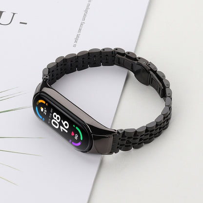 Bracelet de montre en acier inoxydable à sept perles, For Xiaomi Mi Band 6 / 5, For Xiaomi Mi Band 4 / 3