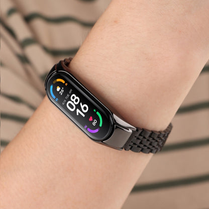 Bracelet de montre en acier inoxydable à sept perles, For Xiaomi Mi Band 6 / 5, For Xiaomi Mi Band 4 / 3