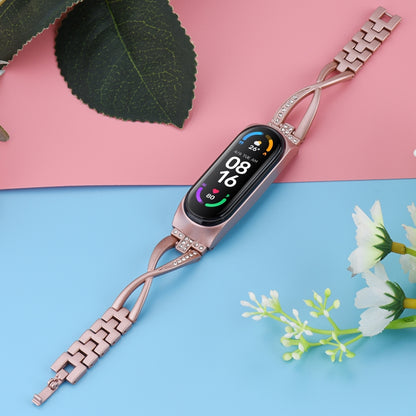 Bracelet de rechange en alliage de diamants en forme de X, For Xiaomi Mi Band 6 / 5, For Xiaomi Mi Band 4 / 3