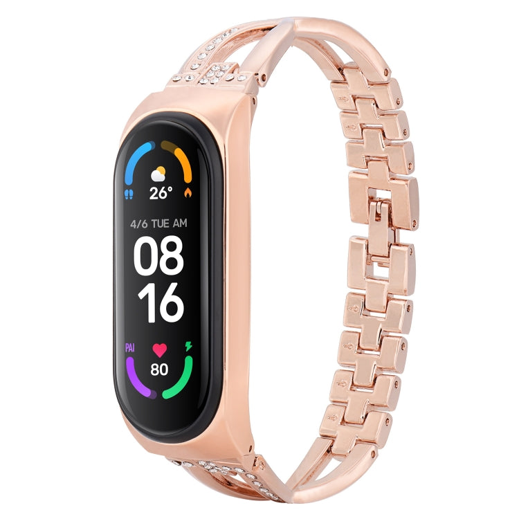 Bracelet de rechange en alliage de diamants en forme de X, For Xiaomi Mi Band 6 / 5, For Xiaomi Mi Band 4 / 3