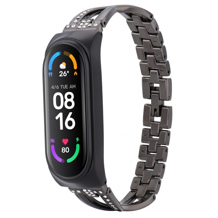 Bracelet de rechange en alliage de diamants en forme de X, For Xiaomi Mi Band 6 / 5, For Xiaomi Mi Band 4 / 3