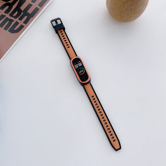 Bracelet de remplacement universel en silicone bicolore, For Xiaomi Mi Band 4 / 3, For Xiaomi Mi Band 6 / 5