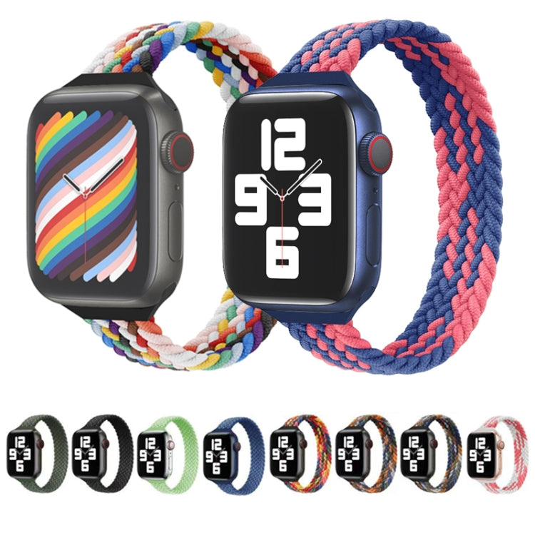 Bracelet de montre de remplacement tressé en nylon à boucle unique de petite taille pour la série Apple Watch, XS 130mm, XS 135mm, 7 41mm / 6&SE&5&4 40mm / 3&2&1 38mm