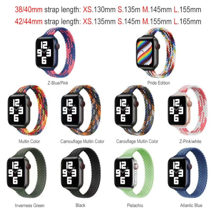 Bracelet de montre de remplacement tressé en nylon à boucle unique de petite taille pour la série Apple Watch, XS 130mm, XS 135mm, 7 41mm / 6&SE&5&4 40mm / 3&2&1 38mm