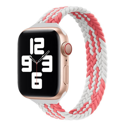 Bracelet de montre de remplacement tressé en nylon à boucle unique de petite taille pour la série Apple Watch, XS 130mm, XS 135mm, 7 41mm / 6&SE&5&4 40mm / 3&2&1 38mm
