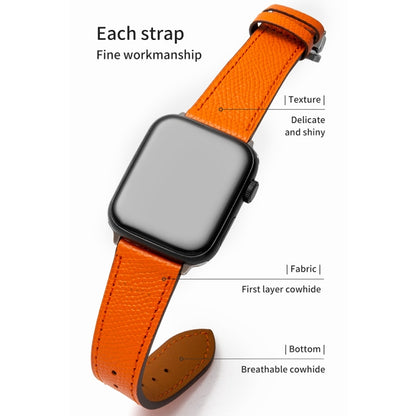 Bracelet de montre en cuir de vachette avec fermoir papillon, For Apple Watch Series 8&7 41mm / SE 2&6&SE&5&4 40mm / 3&2&1 38mm, For Apple Watch Series 6&SE&5&4 44mm / 3&2&1 42mm, For Apple Watch Series 6&SE& 5&4 40mm / 3 & 2 & 1 38mm