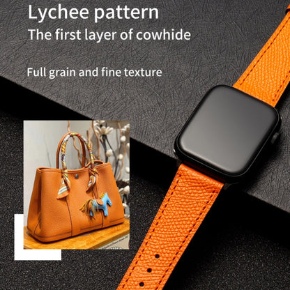 Bracelet de montre en cuir de vachette avec fermoir papillon, For Apple Watch Series 8&7 41mm / SE 2&6&SE&5&4 40mm / 3&2&1 38mm, For Apple Watch Series 6&SE&5&4 44mm / 3&2&1 42mm, For Apple Watch Series 6&SE& 5&4 40mm / 3 & 2 & 1 38mm
