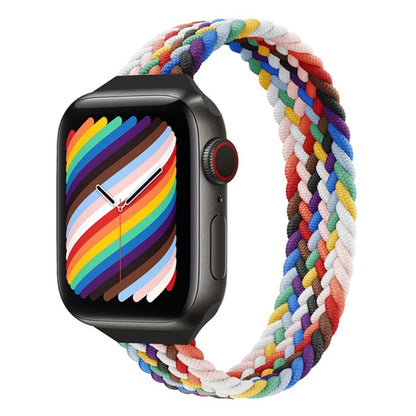 Bracelet de montre de remplacement tressé en nylon à boucle unique de petite taille pour Apple Watch Series 7 45mm / 6 & SE & 5 & 4 44mm / 3 & 2 & 1 42mm, S 145mm, M 155mm, L 165mm
