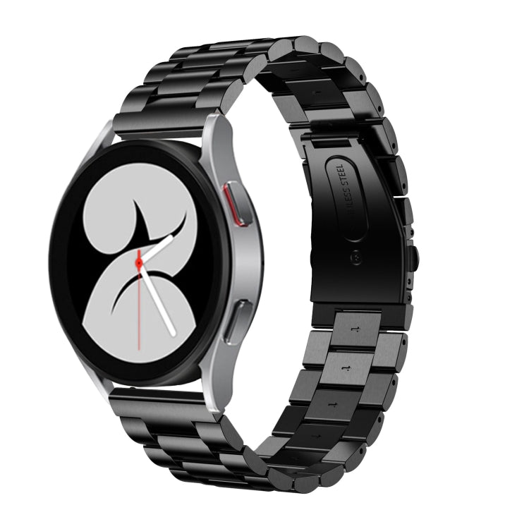 Bracelet de montre universel à tête plate à trois perles en acier inoxydable, For Samsung Galaxy Watch4 40mm/44mm, For Samsung Galaxy Watch4 Classic 42mm/46mm