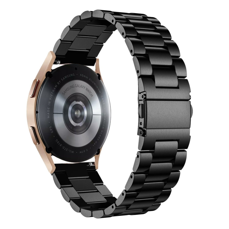 Bracelet de montre universel à tête plate à trois perles en acier inoxydable, For Samsung Galaxy Watch4 40mm/44mm, For Samsung Galaxy Watch4 Classic 42mm/46mm