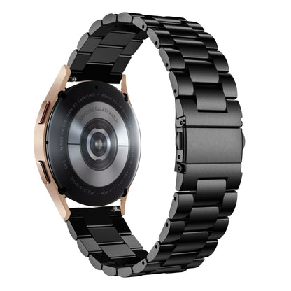 Bracelet de montre universel à tête plate à trois perles en acier inoxydable, For Samsung Galaxy Watch4 40mm/44mm, For Samsung Galaxy Watch4 Classic 42mm/46mm