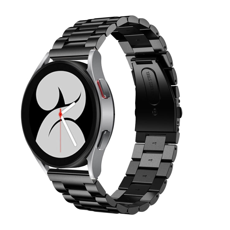 Bracelet de montre universel à tête plate à trois perles en acier inoxydable, For Samsung Galaxy Watch4 40mm/44mm, For Samsung Galaxy Watch4 Classic 42mm/46mm