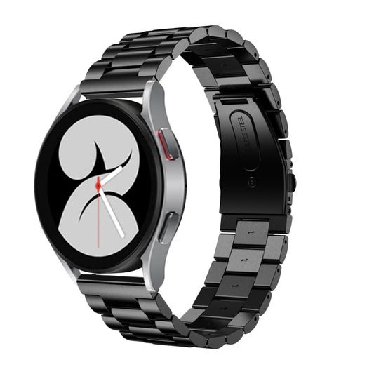 Bracelet de montre universel à tête plate à trois perles en acier inoxydable, For Samsung Galaxy Watch4 40mm/44mm, For Samsung Galaxy Watch4 Classic 42mm/46mm