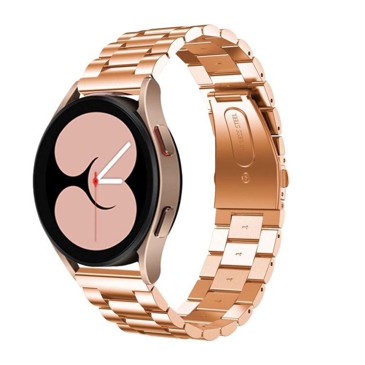 Bracelet de montre universel à tête plate à trois perles en acier inoxydable, For Samsung Galaxy Watch4 40mm/44mm, For Samsung Galaxy Watch4 Classic 42mm/46mm