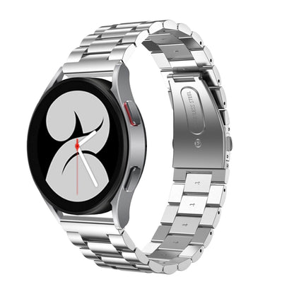 Bracelet de montre universel à tête plate à trois perles en acier inoxydable, For Samsung Galaxy Watch4 40mm/44mm, For Samsung Galaxy Watch4 Classic 42mm/46mm