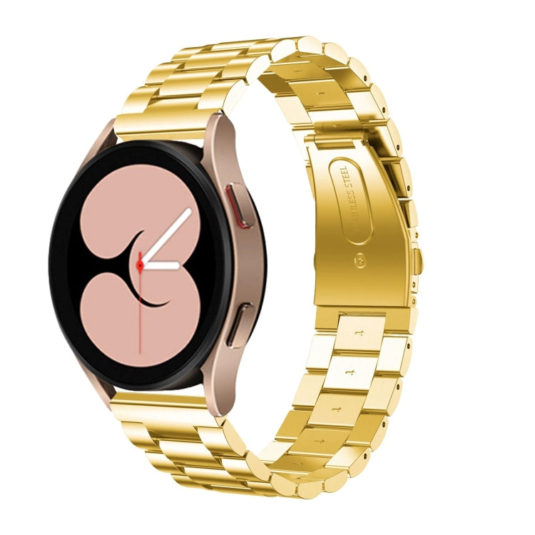 Bracelet de montre universel à tête plate à trois perles en acier inoxydable, For Samsung Galaxy Watch4 40mm/44mm, For Samsung Galaxy Watch4 Classic 42mm/46mm