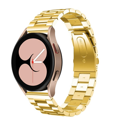 Bracelet de montre universel à tête plate à trois perles en acier inoxydable, For Samsung Galaxy Watch4 40mm/44mm, For Samsung Galaxy Watch4 Classic 42mm/46mm