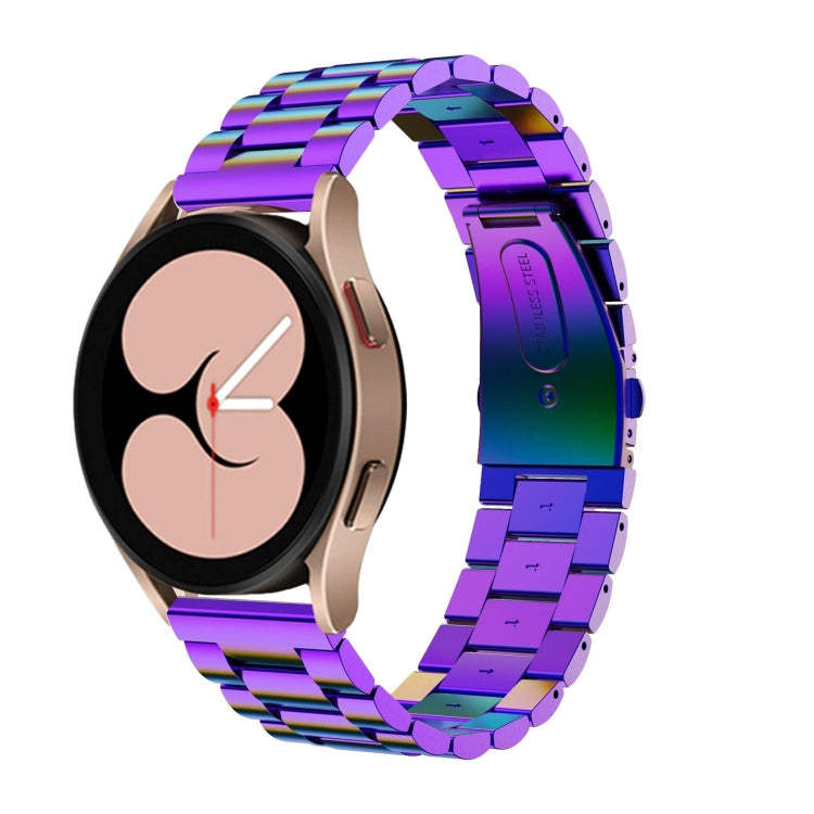 Bracelet de montre universel à tête plate à trois perles en acier inoxydable, For Samsung Galaxy Watch4 40mm/44mm, For Samsung Galaxy Watch4 Classic 42mm/46mm