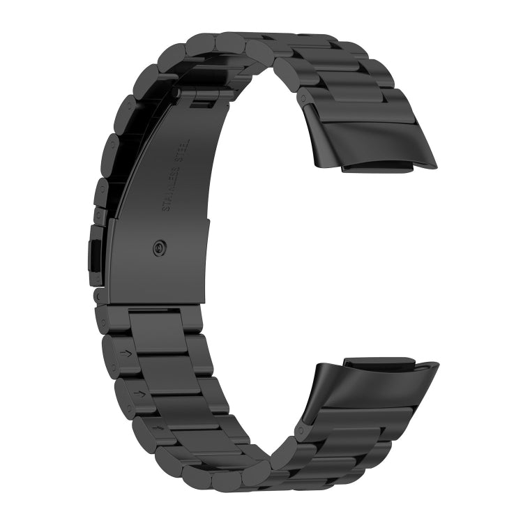 Pour Fitbit Charge 5 Bracelet de montre en acier inoxydable à trois perles