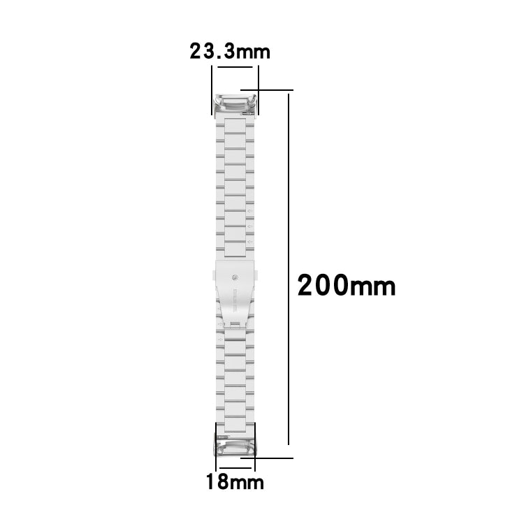 Pour Fitbit Charge 5 Bracelet de montre en acier inoxydable à trois perles