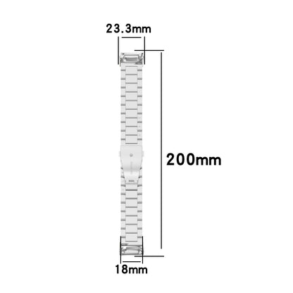 Pour Fitbit Charge 5 Bracelet de montre en acier inoxydable à trois perles